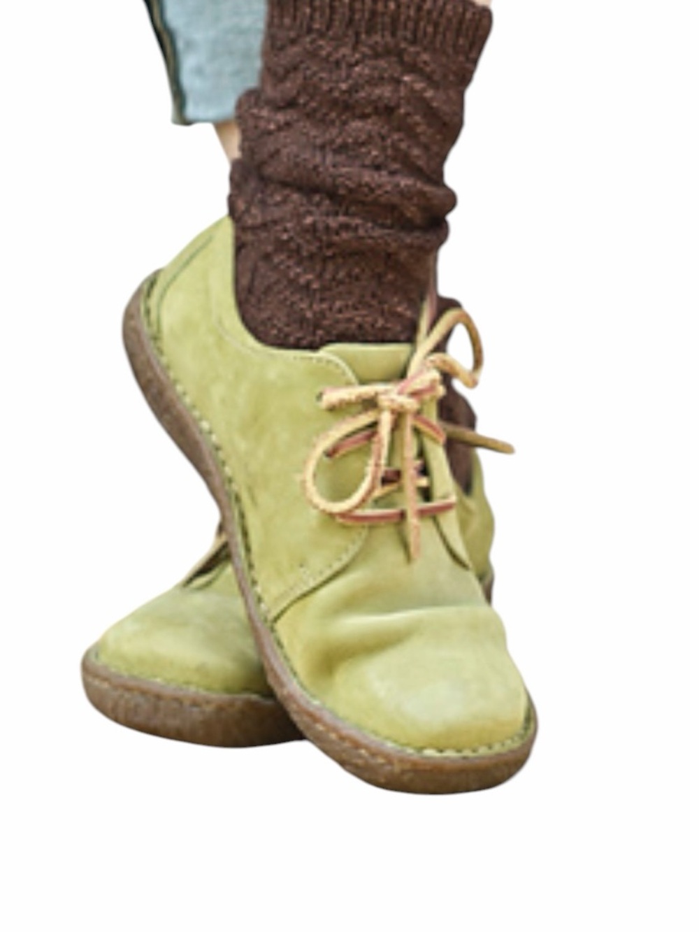 Born Green Suede Leather Oxfords Earthtone Pistachio Size 8